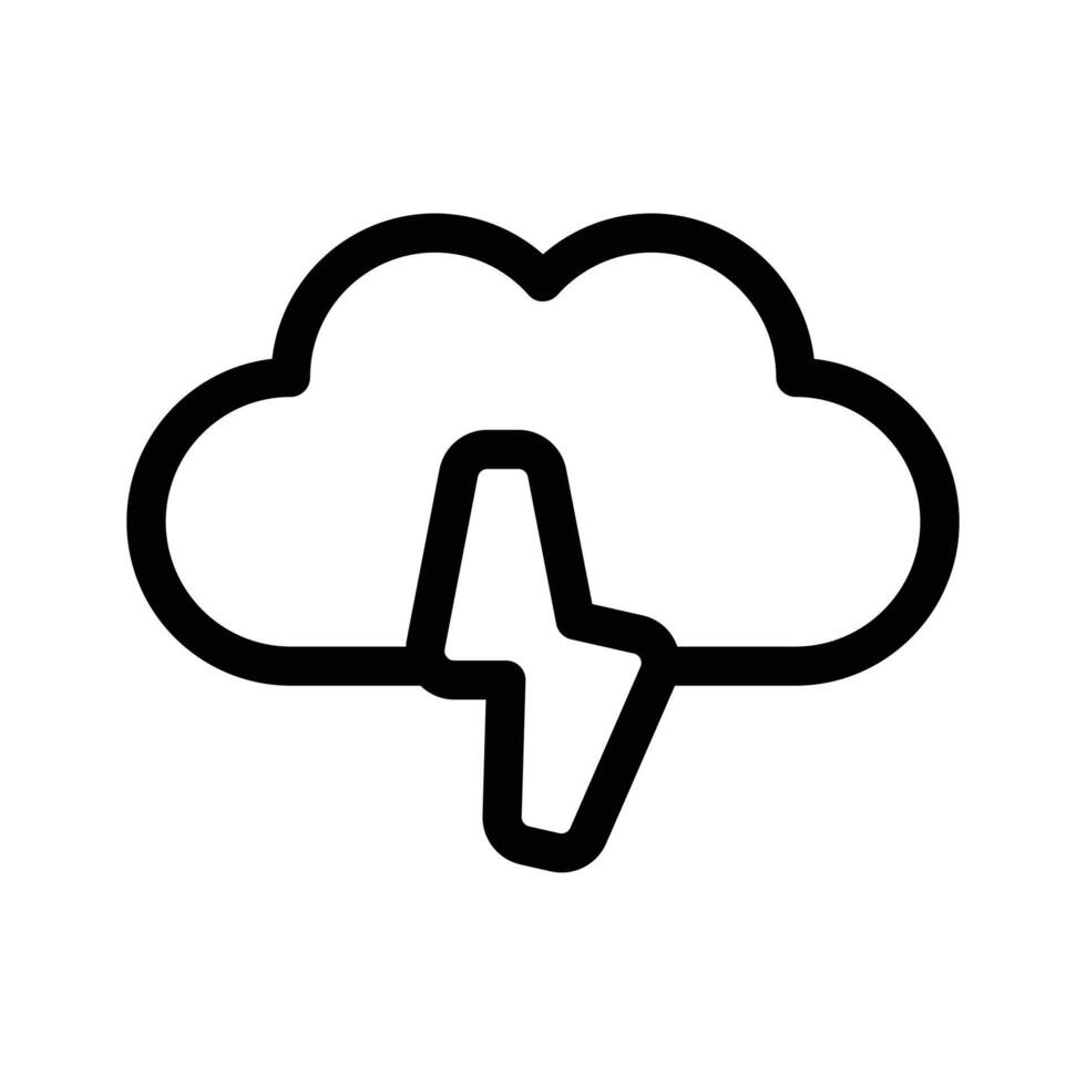 Cloud with lightning bolt symbolizing thunderstorms and weather forecasts vector