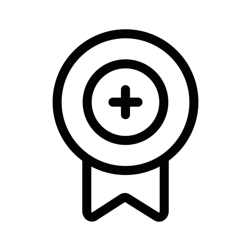 Badge with plus sign, achievement, recognition and award icon vector