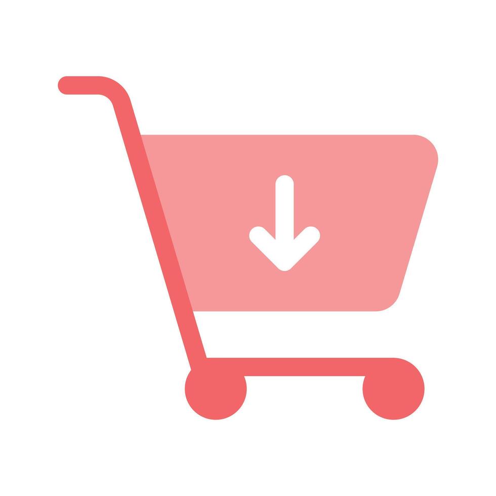 A shopping cart with a downward arrow, symbolizing adding items vector