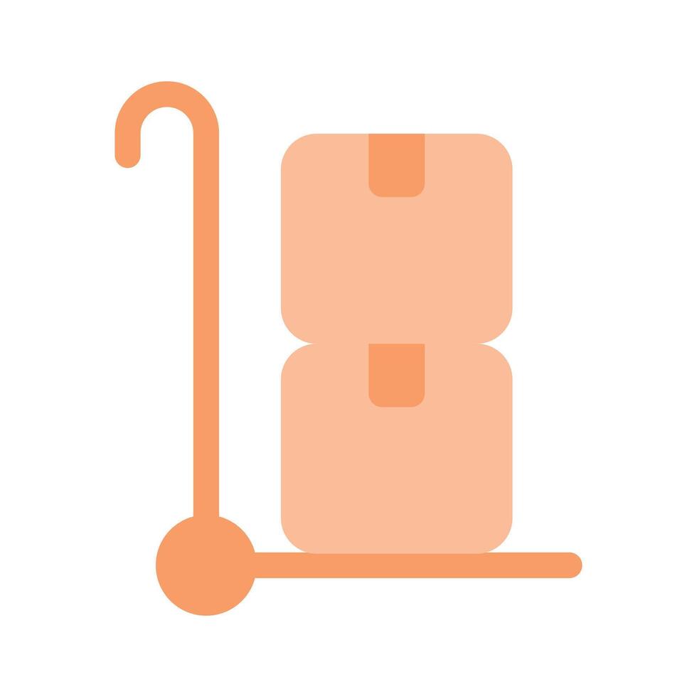 A trolley carrying luggage symbolizing transportation or baggage handling vector
