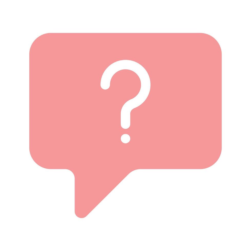 A question mark inside a speech bubble symbolizing a query vector