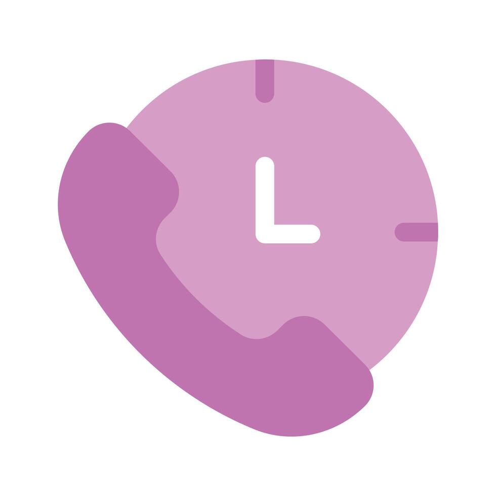 A phone with clock representing communication or scheduled calls vector