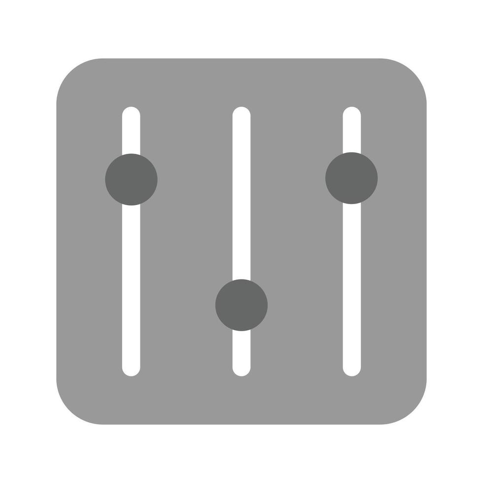 An audio mixer icon representing sound control, music production, or editing vector