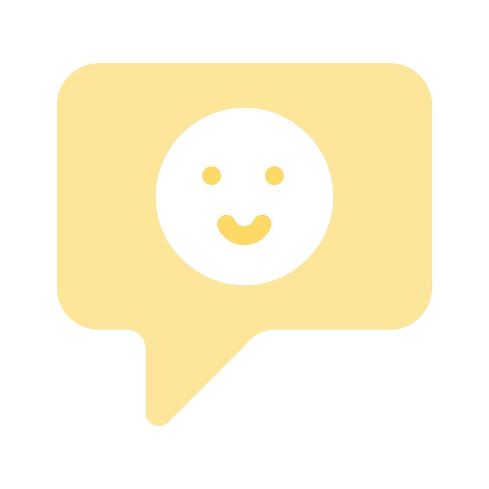 A happy face inside a speech bubble representing positive feedback vector