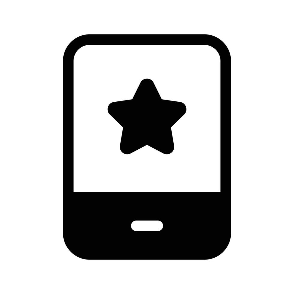 A mobile app with a star, symbolizing ratings or favorites icon vector