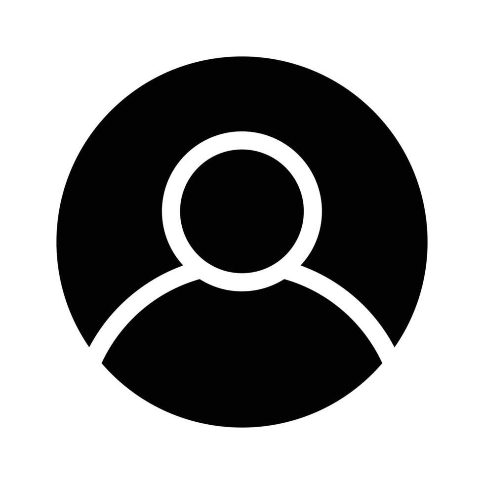A simple user profile icon representing a person or account vector