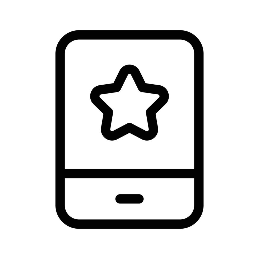 A mobile app with a star, symbolizing ratings or favorites icon vector