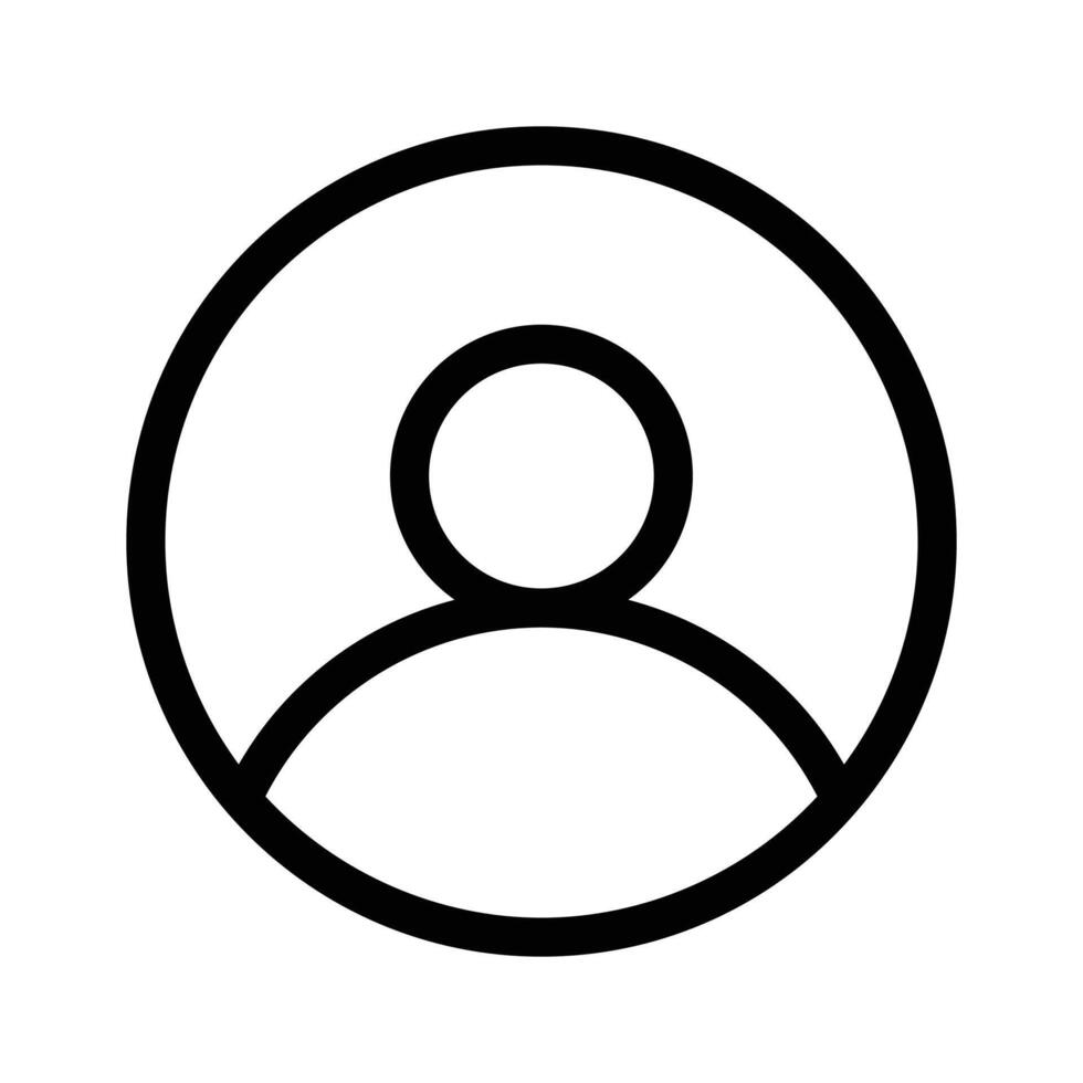 A simple user profile icon representing a person or account vector