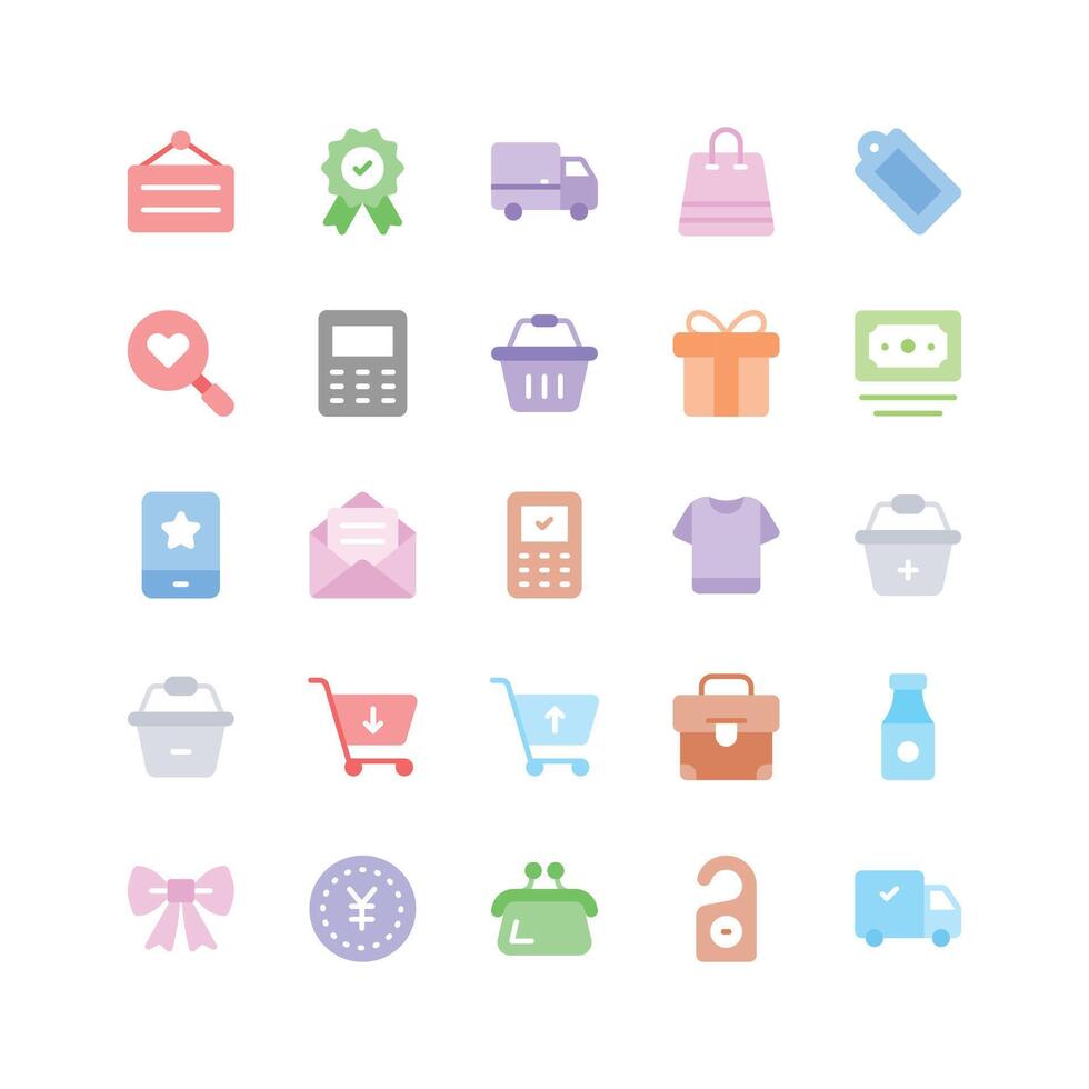 Pack of shopping ecommerce icons in modern design style vector