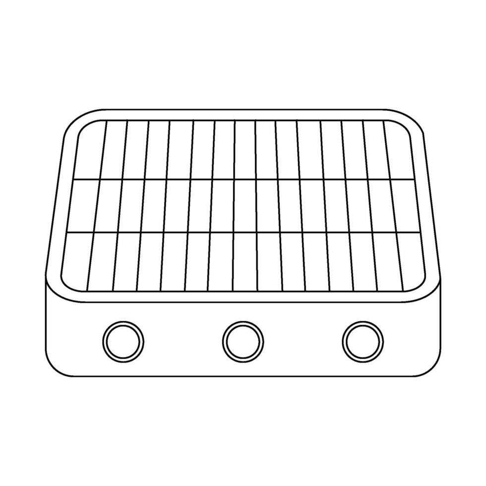 A drawing of a grill on a white background vector