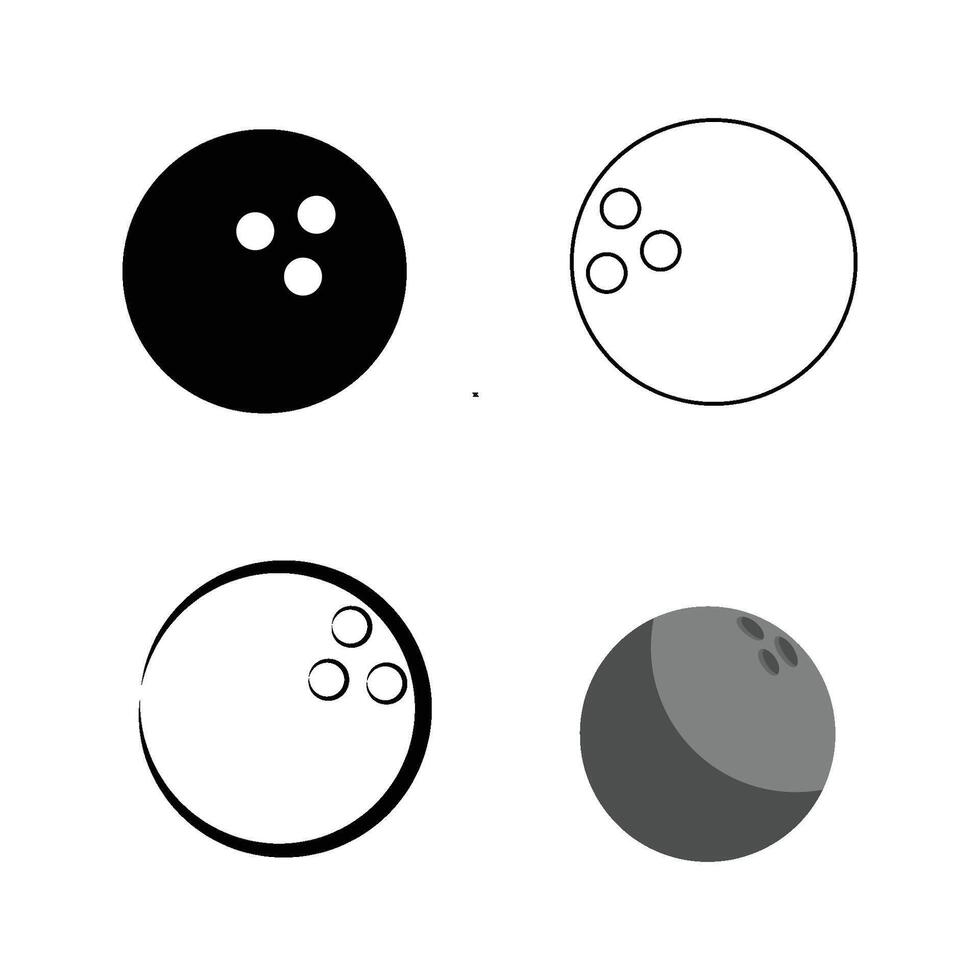 A bowling ball is shown in different positions vector