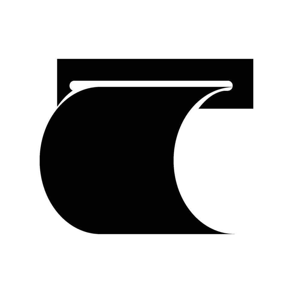 A black and white logo of a wave vector