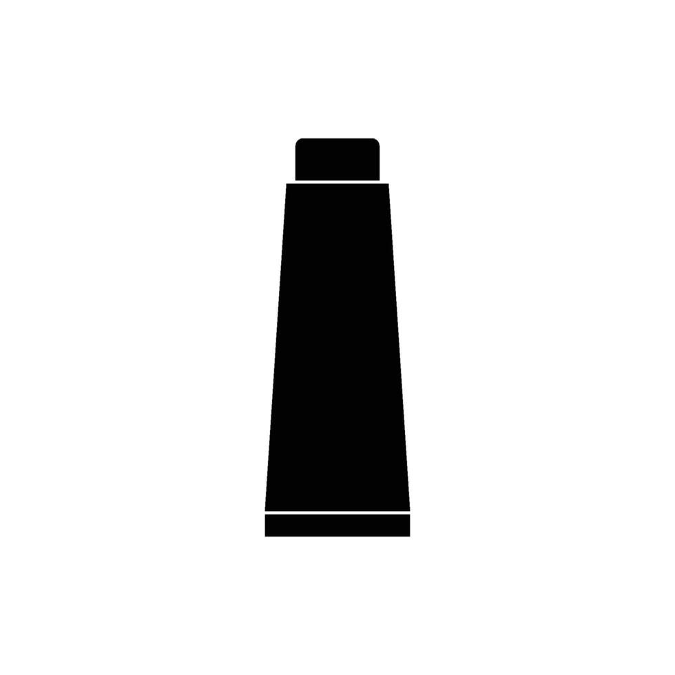 A black and white illustration of a bottle of shampoo vector