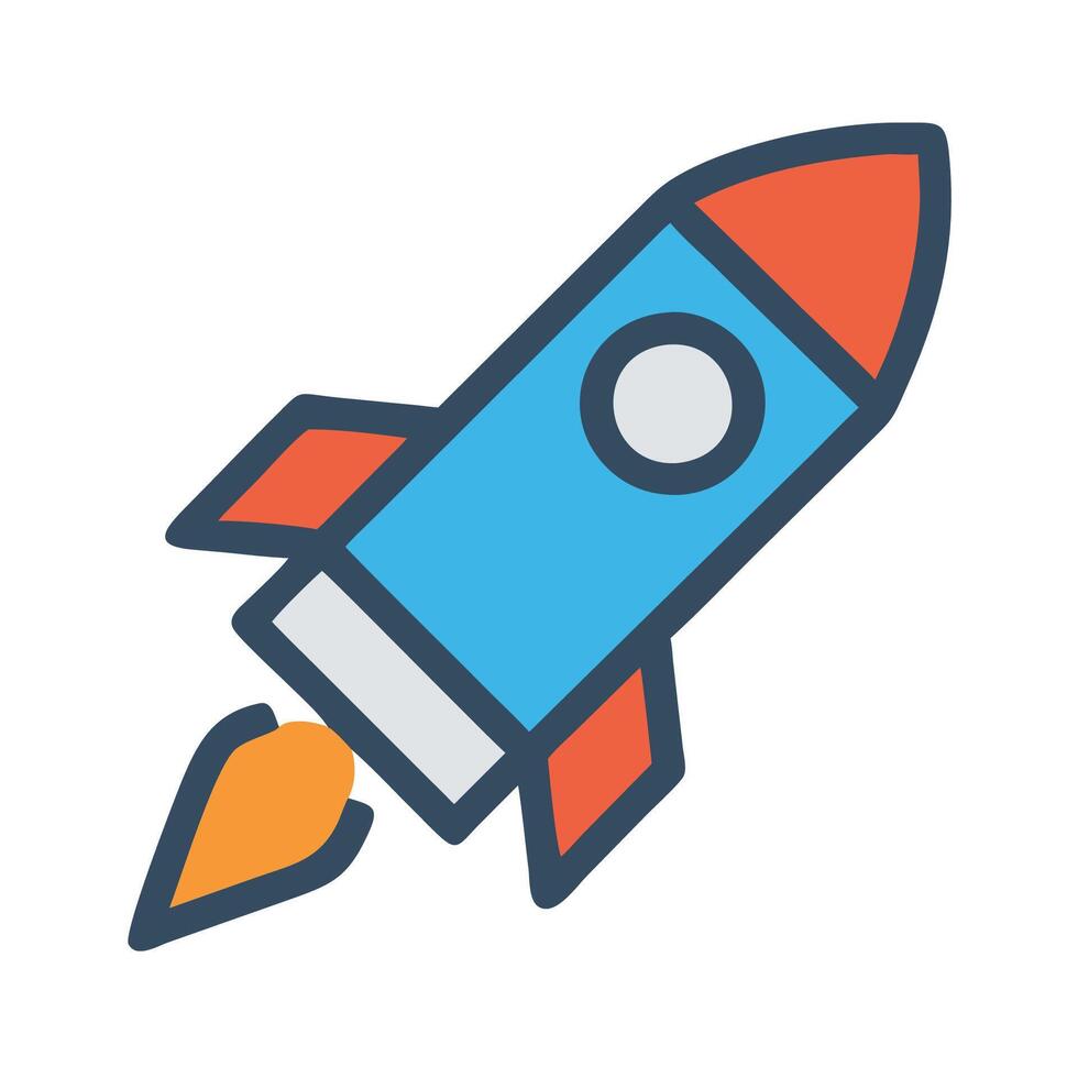 A rocket ship icon on a white background vector