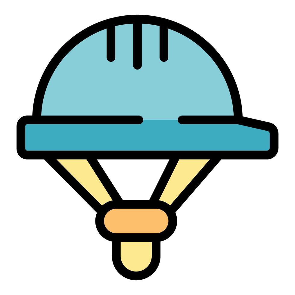 Construction worker hard hat protecting head from falling objects icon vector