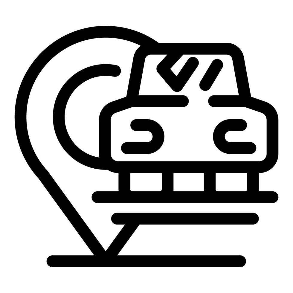 Car sharing location app icon showing a pin and a car vector