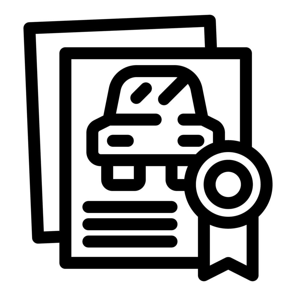 Car ownership certificate showing vehicle papers with approved badge vector
