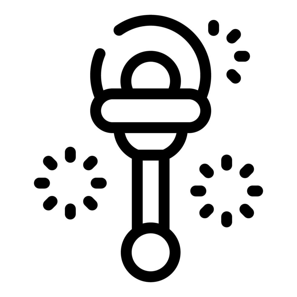 Baby rattle toy making noise with sparkling stars around vector