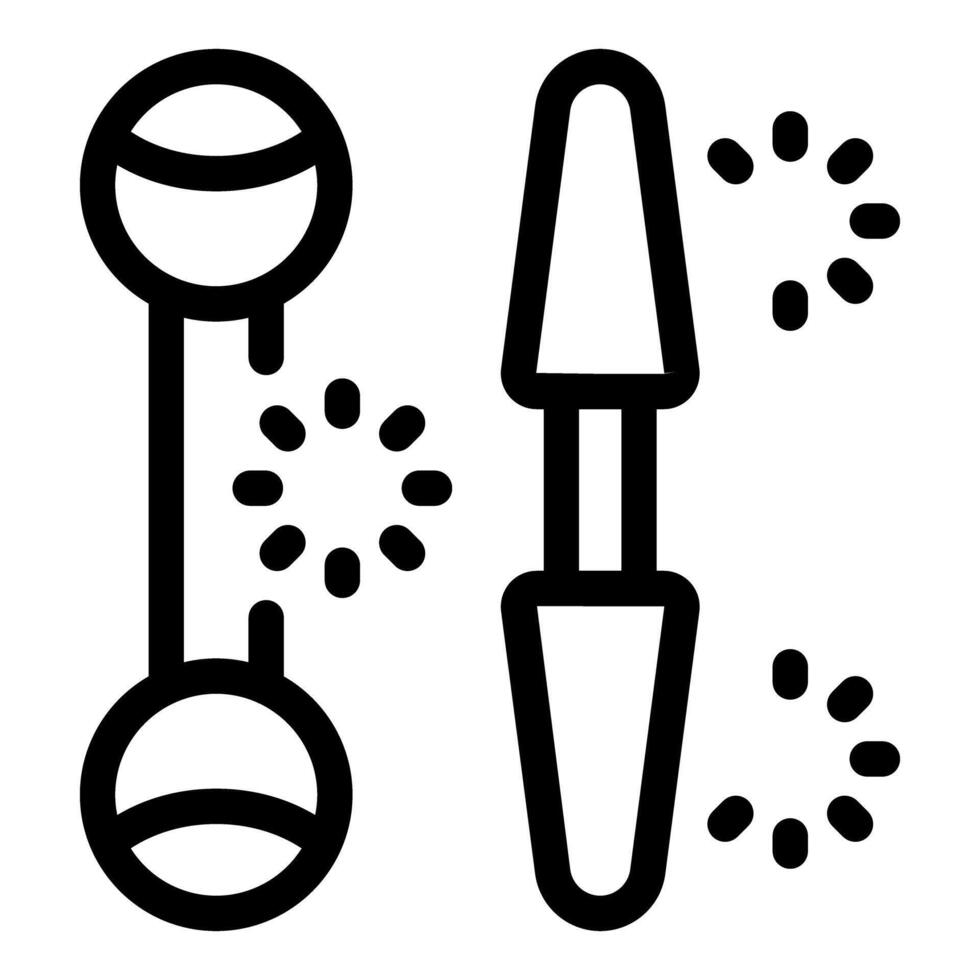 Piercing procedure with jewelry and disinfectant spray bottle vector