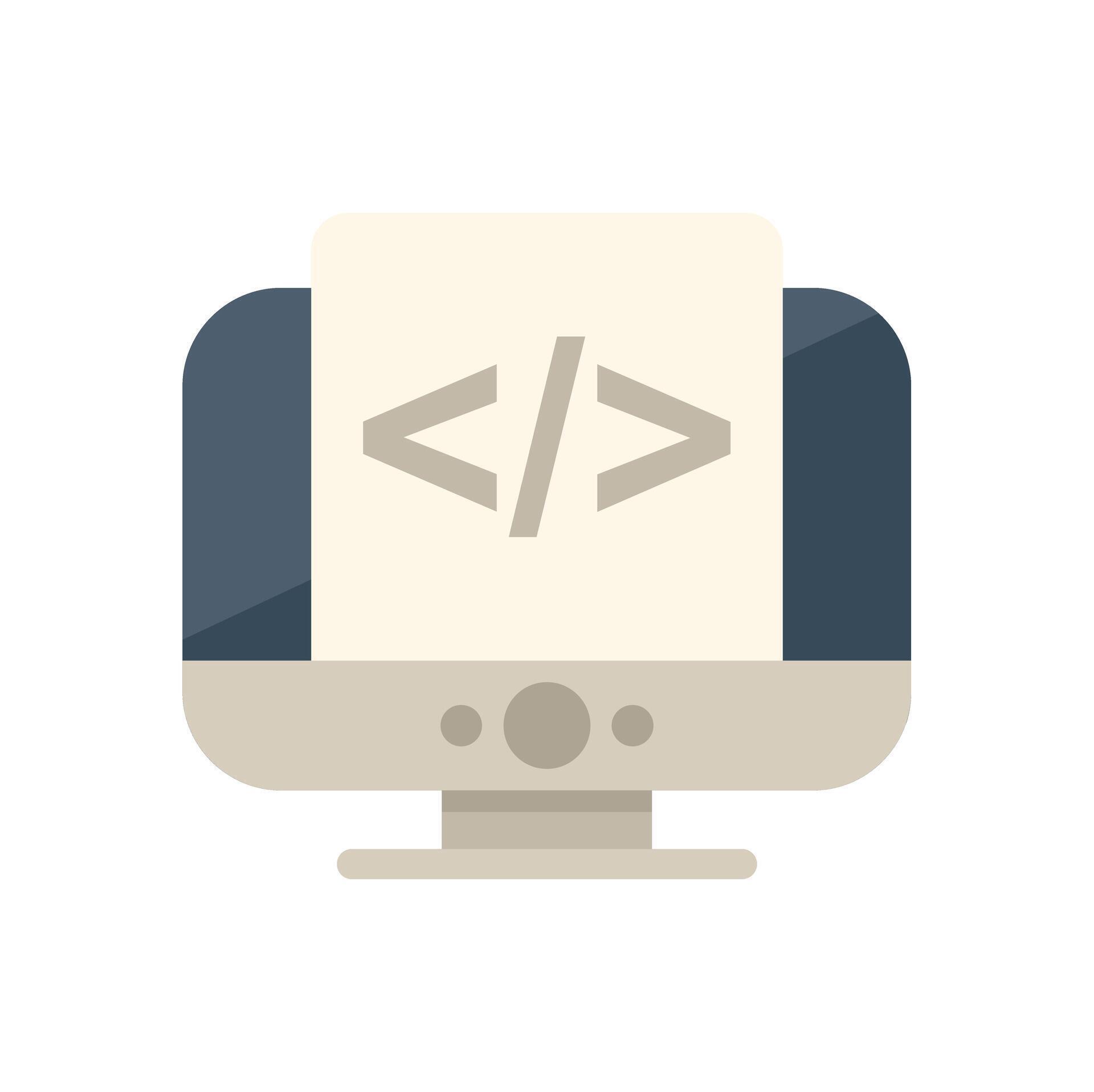 Computer showing html code programming icon 50860277 Vector Art at Vecteezy