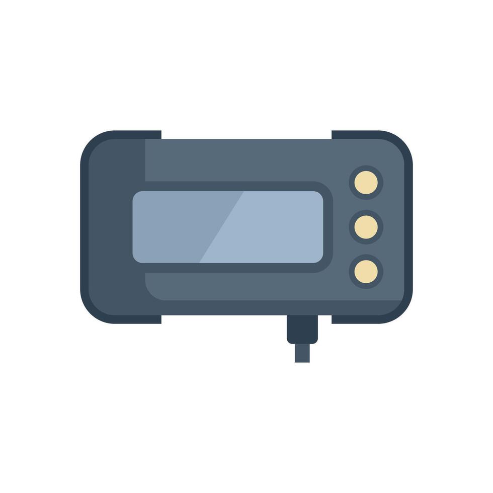 Electronic device showing empty screen with buttons and cable vector