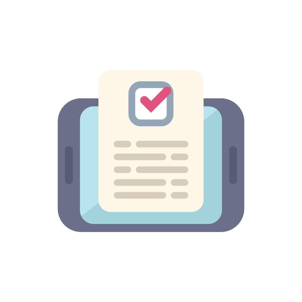 Smartphone showing completed checklist on screen vector