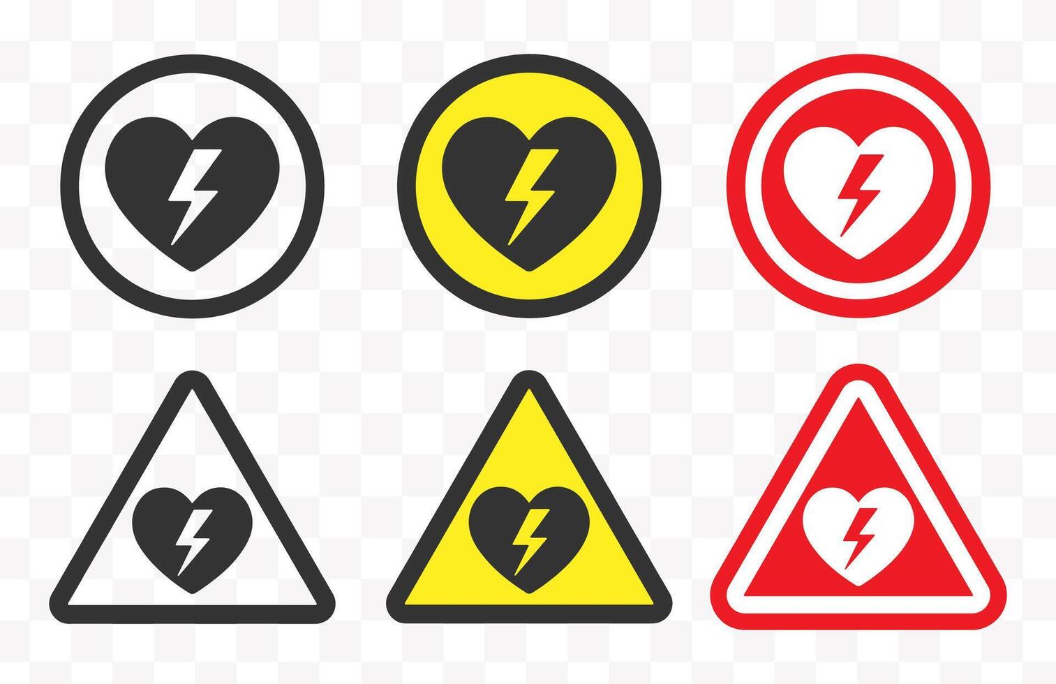 AED emergency defibrillator icon sign symbol. First aid Automated external defibrillator. icon set illustration. Isolated on white background. vector