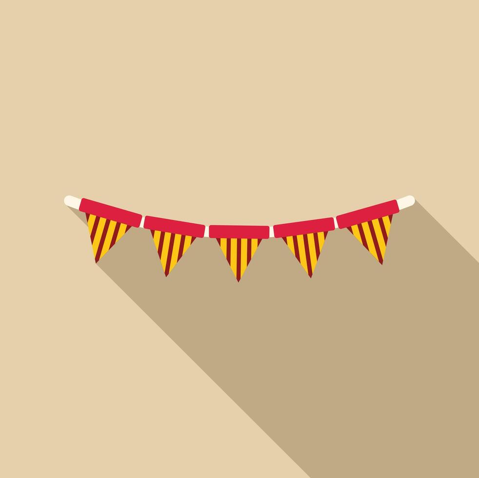 Catalan flags hanging on string celebrating catalan national day vector