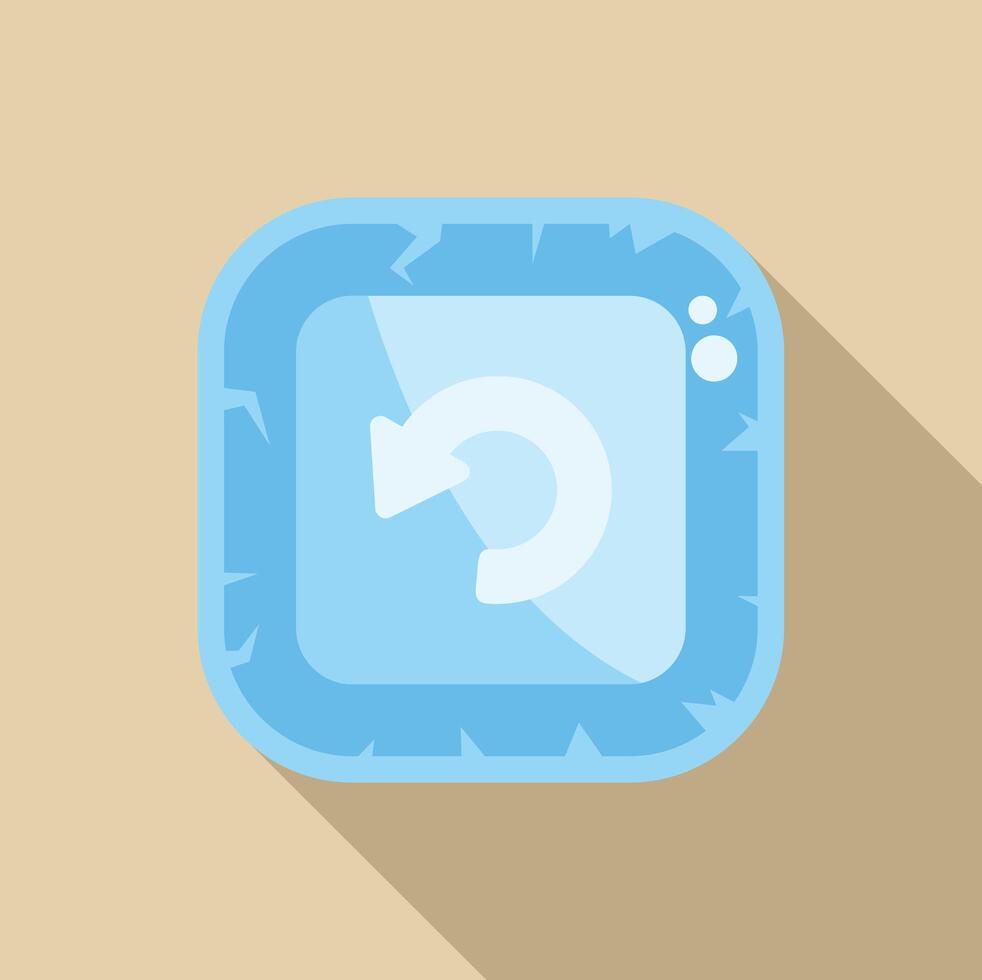 Blue rounded square button showing rotating arrows cursor icon vector