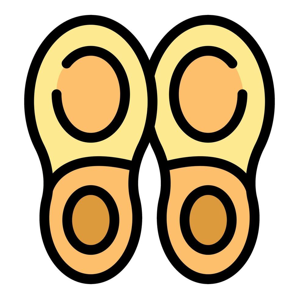 Pair of yellow slippers with orthotic insoles icon vector illustration