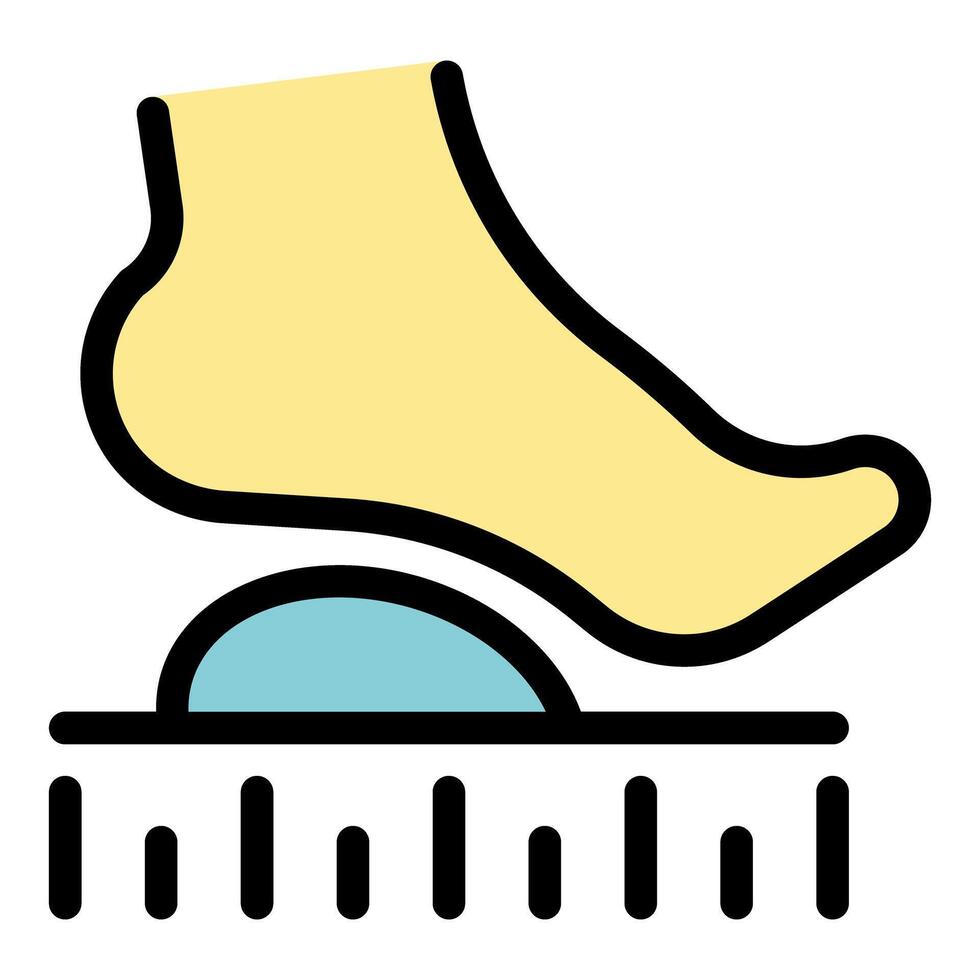Foot stepping on half balance ball for physical therapy rehabilitation exercise vector