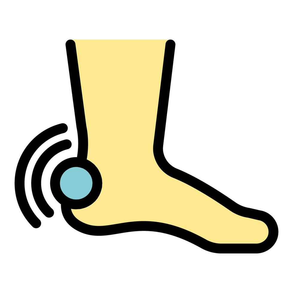 Human foot experiencing heel pain icon illustration vector