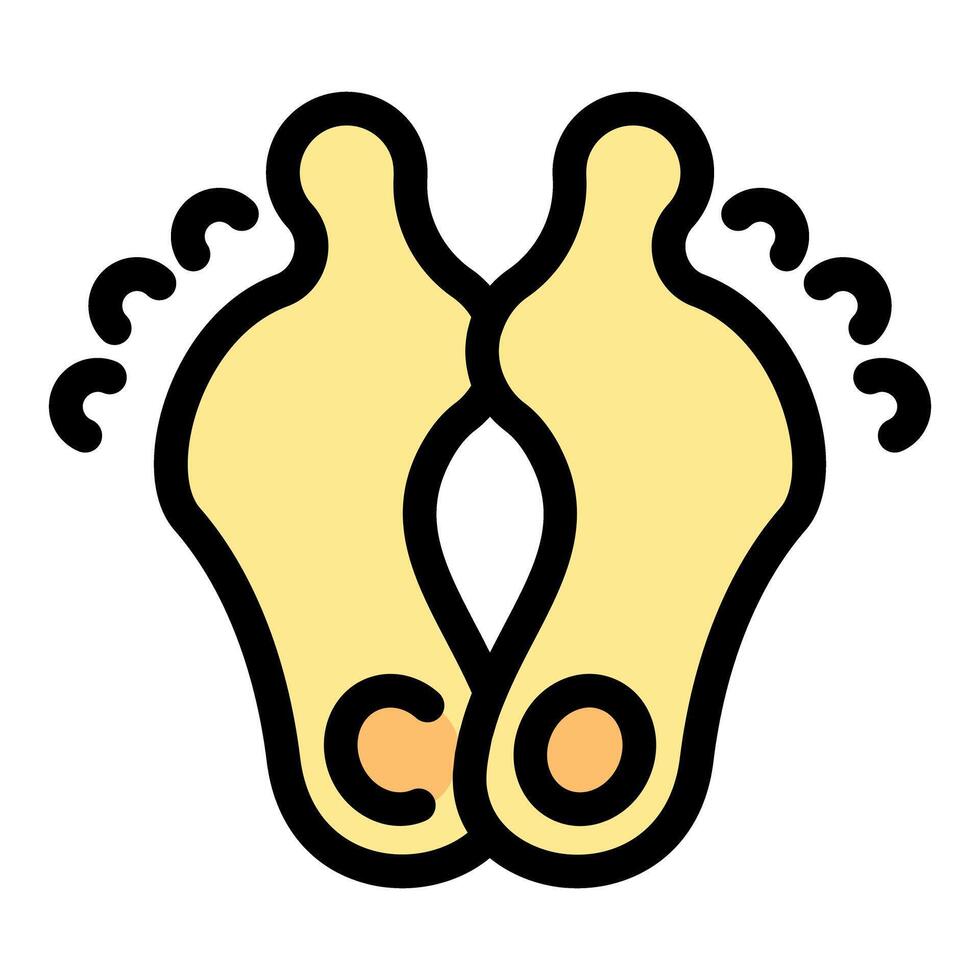 Pair of feet with calluses on each big toe icon vector