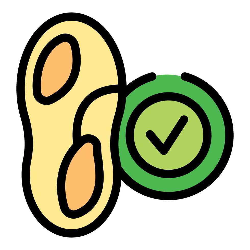 Peanut icon showing healthy and approved food product vector