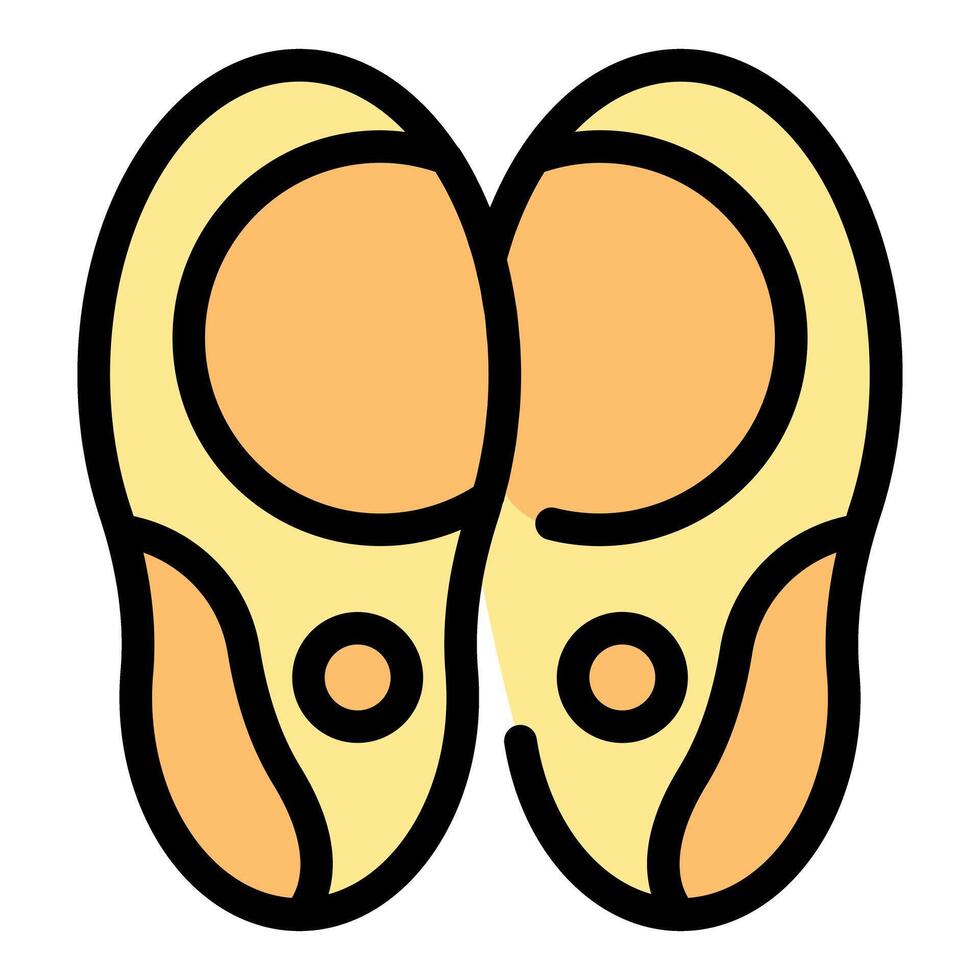 Pair of yellow ballet shoes with round toes for dancing classes vector