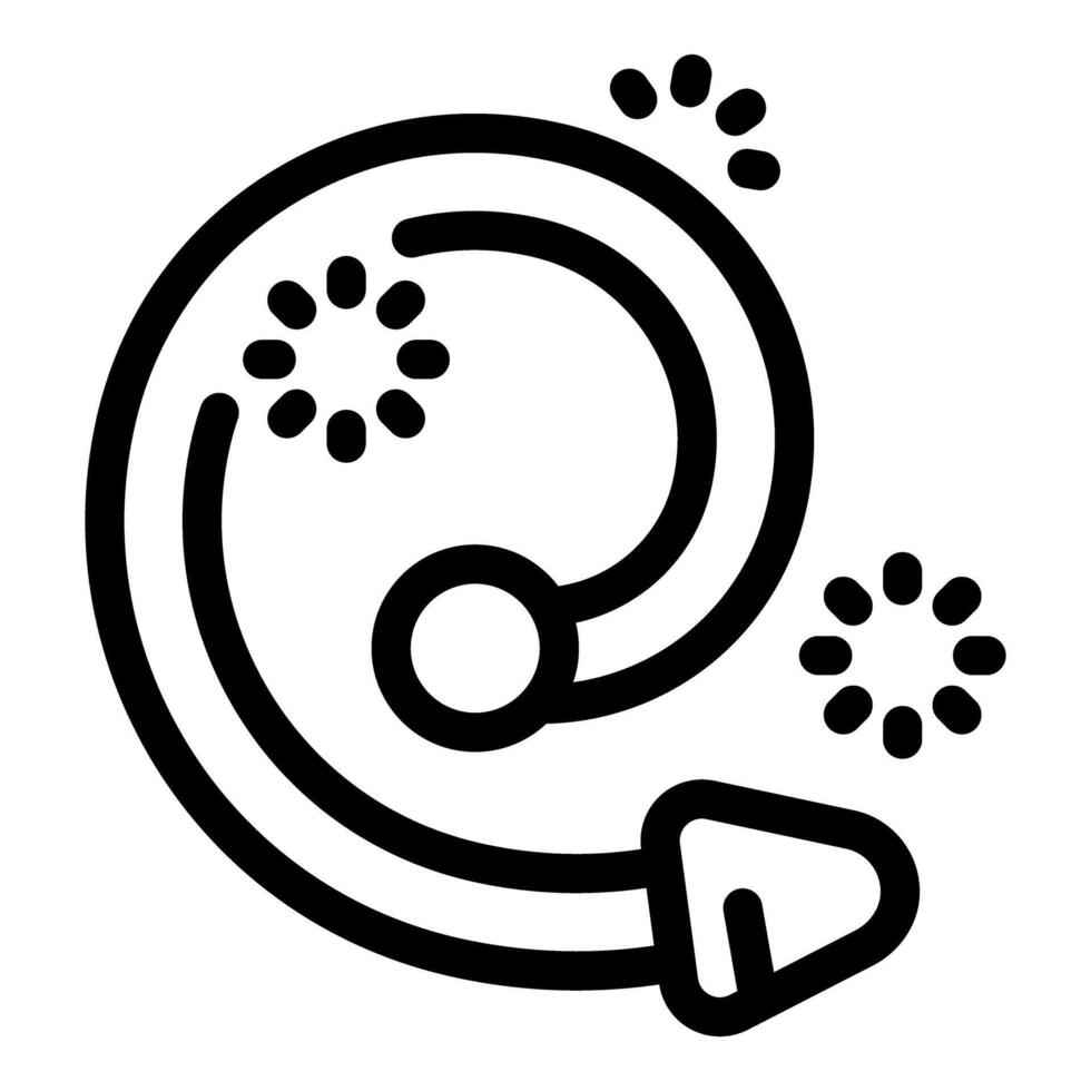 Planet entering orbit around star with gravity field icon vector