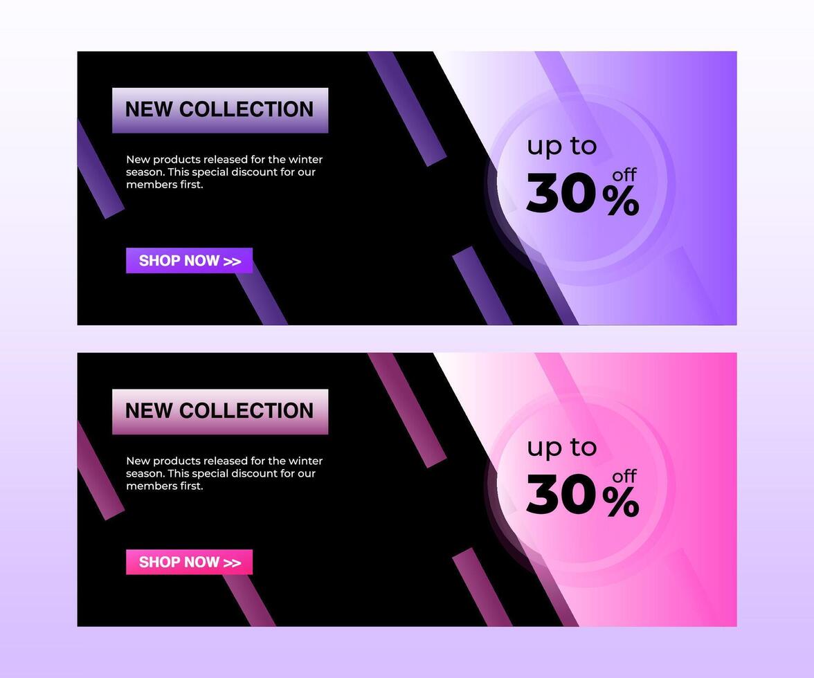 set of modern graphic banner isolated on white background vector