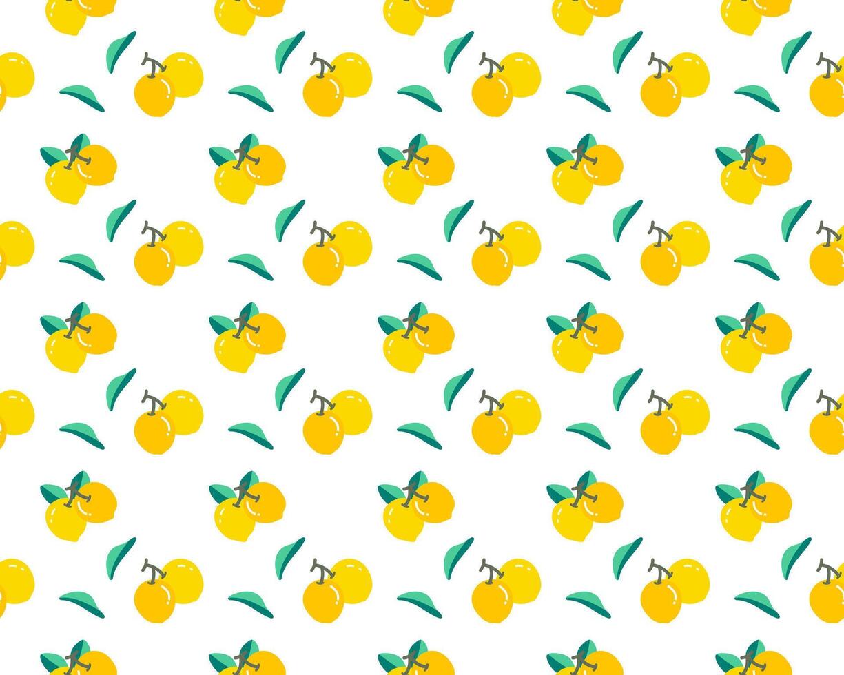 yellow lemon fruit as seamless pattern background vector