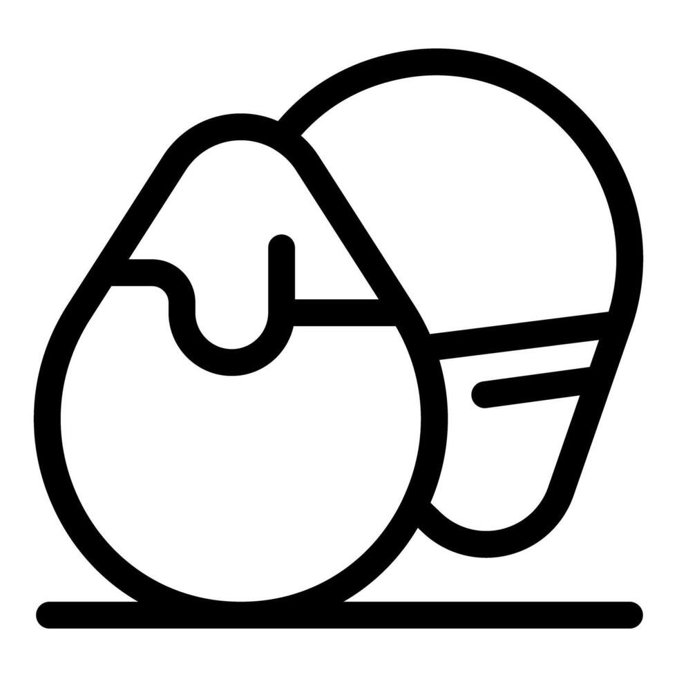 Egg breakfast with medical mask icon thin line vector