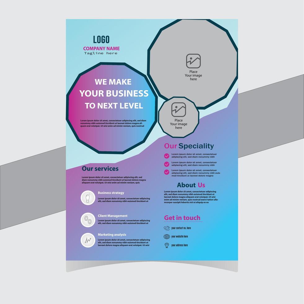 Unique design flyer for business templates. vector