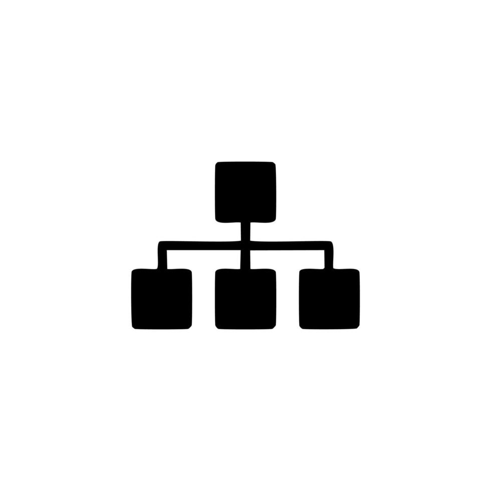 Hierarchical structure icon. Black family tree symbol art. vector