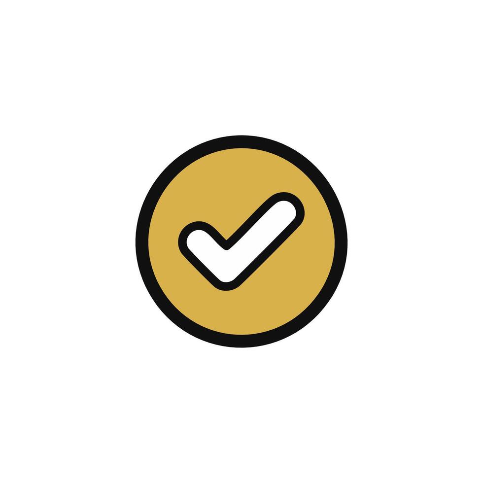 Check mark icon in flat style. Check mark illustration on white isolated background. Tick mark business concept. vector