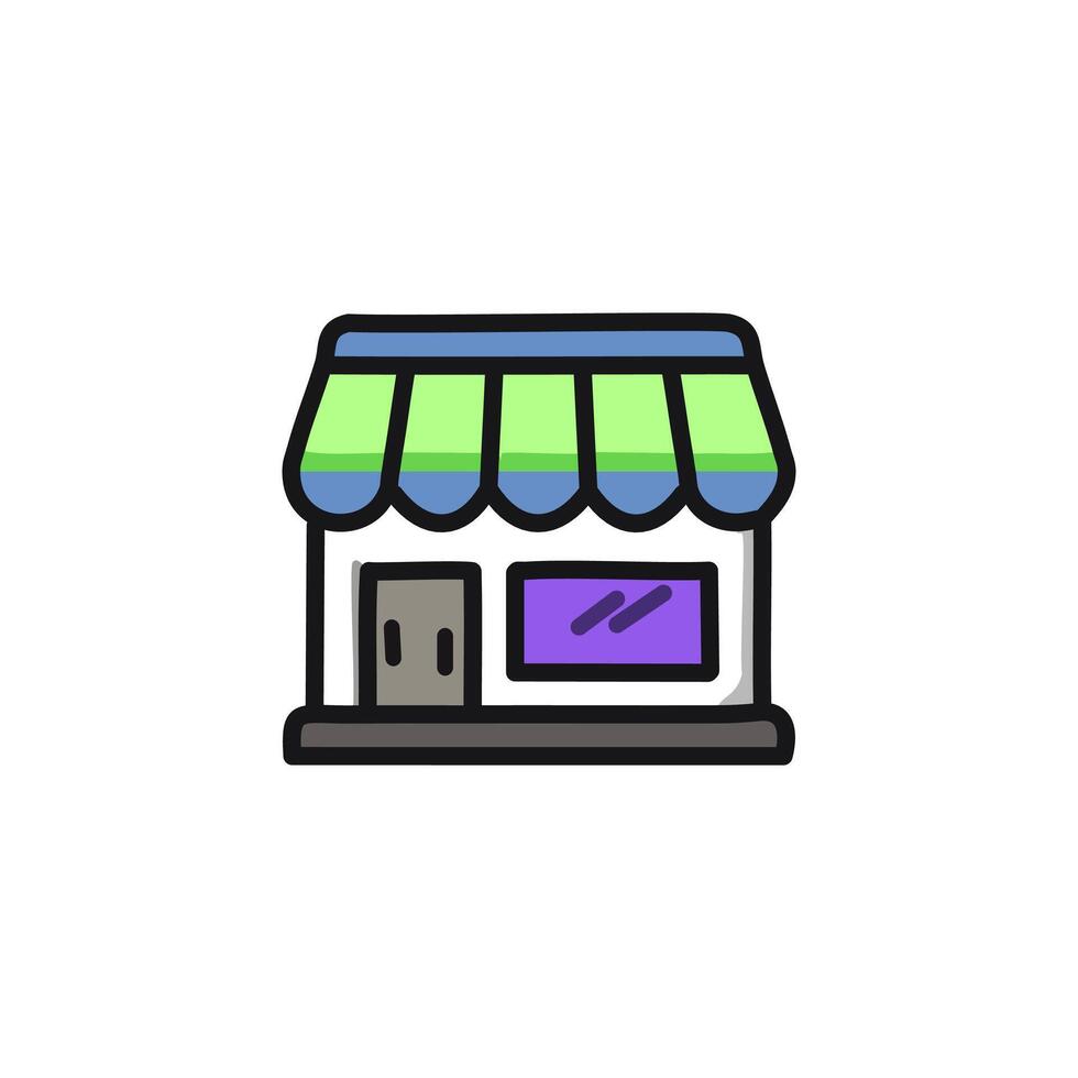 Store flat icon. Single high quality outline shop symbol for web design or mobile app. vector