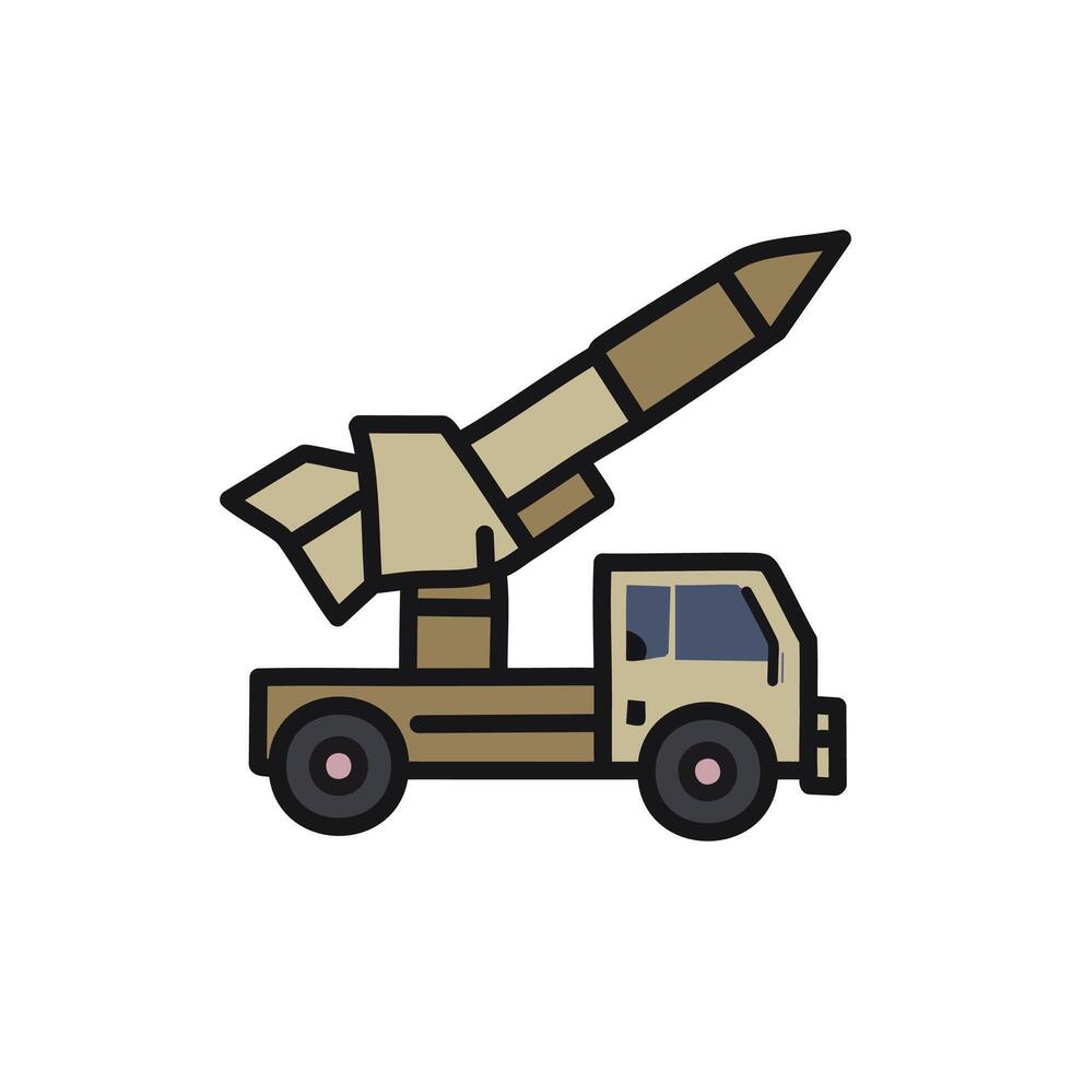 Rocket flat icon on white background illustration vector