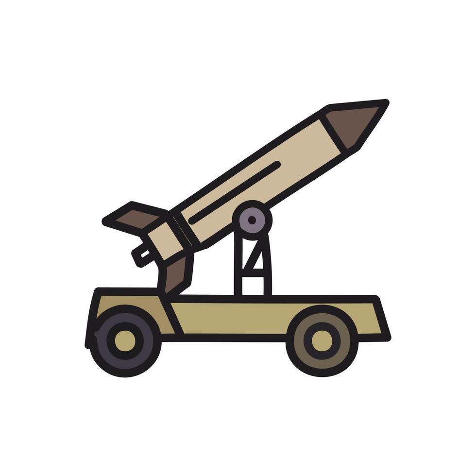 Rocket launcher color icon illustration vector