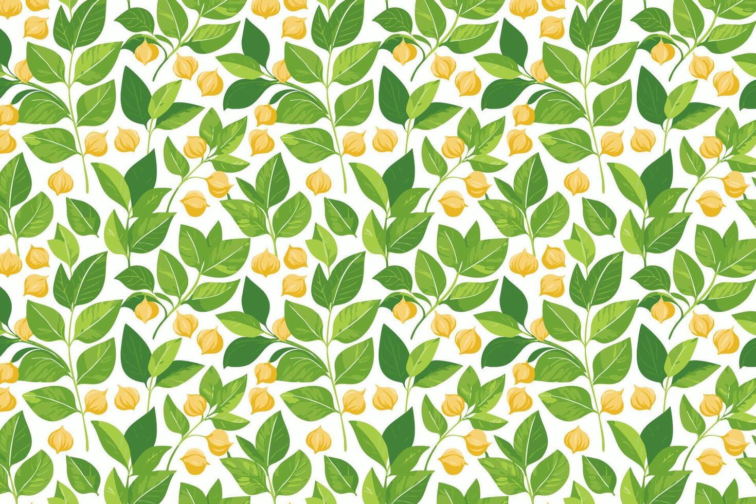 Pattern with Chickpea and green leaves illustration vector