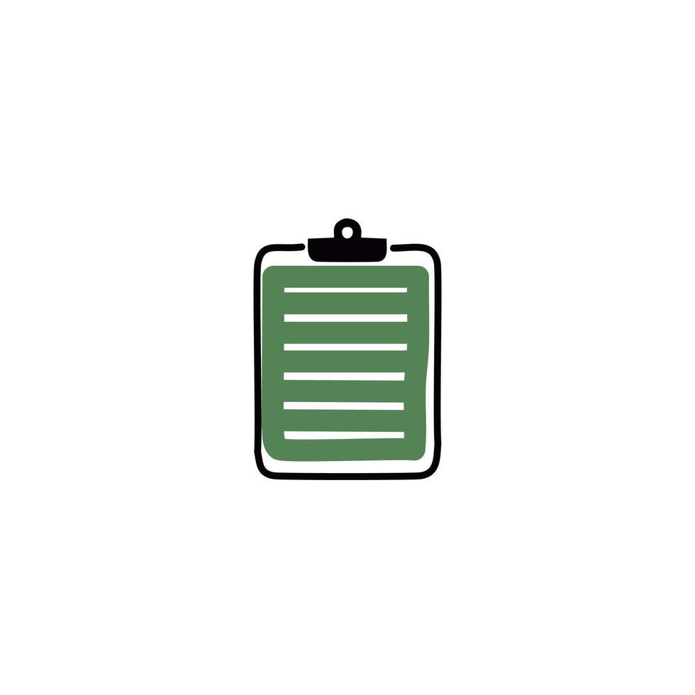 Clipboard icon in flat style. Document illustration on white isolated background. vector