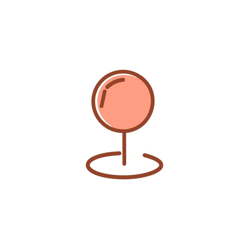 Pushpin icon. Pin flat color illustration.. vector