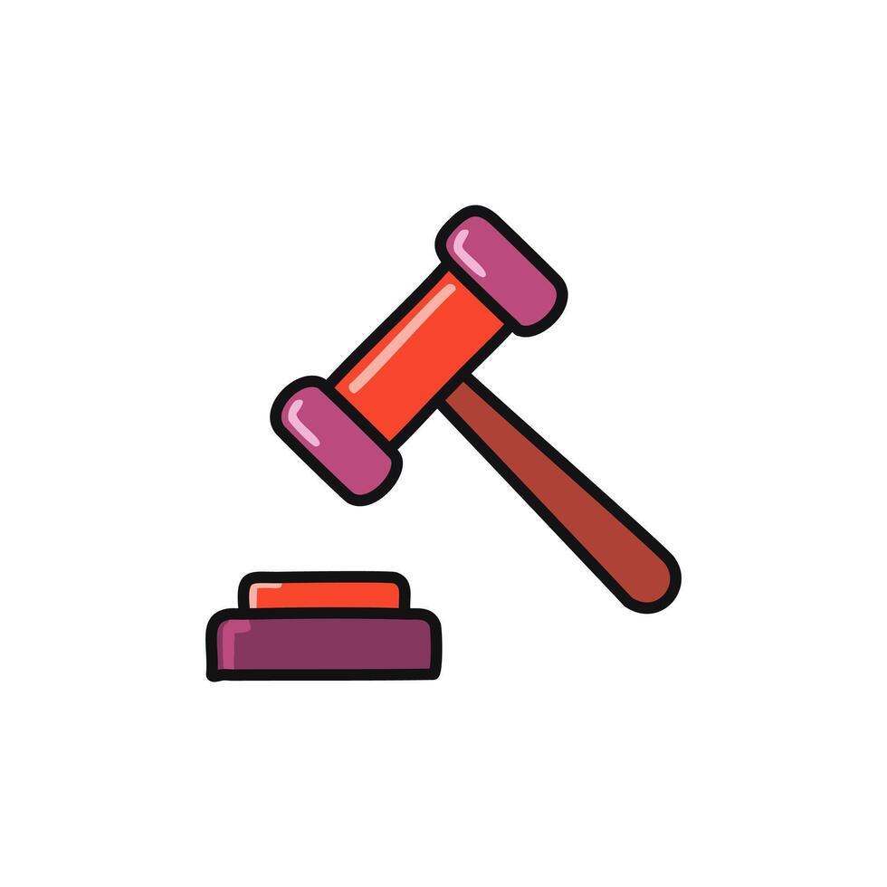 Gavel icon. Flat illustration of a judge hammer. vector