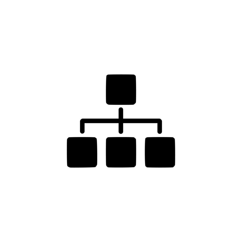 Hierarchy icon . Business network black pictogram design. vector